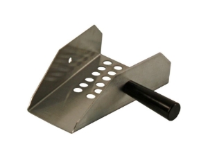 Metal 4 oz popcorn scoop with black handle