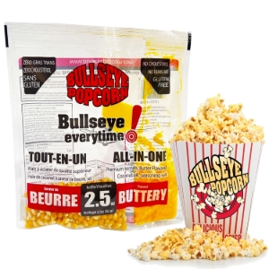 Bullseye popcorn Tri-Pak 2.5oz pouch