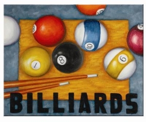 Picture of OP945-OIL PAINTING-BILLIARDS