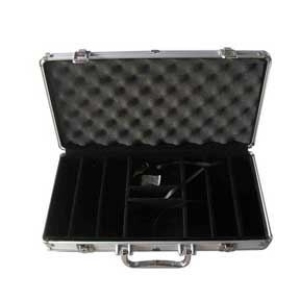 Aluminum poker chip case, 300-chip capacity