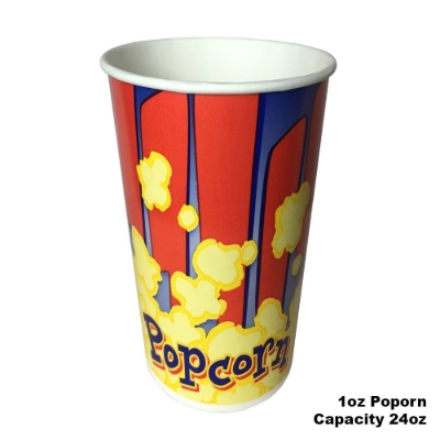 Red blue yellow popcorn cup 1oz