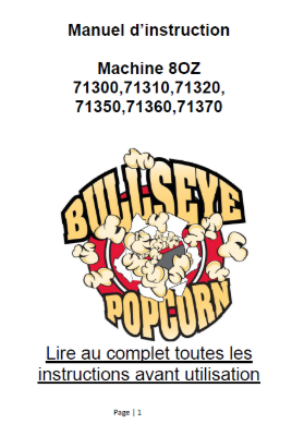 Picture of Instruction Manual for Popcorn machine 8oz