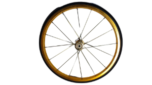 Gold aluminum wheel for Snack Station popcorn machine cart