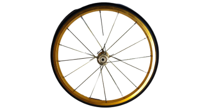Gold aluminum wheel for Snack Station popcorn machine cart