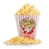Bullseye popcorn bucket with popped popcorn